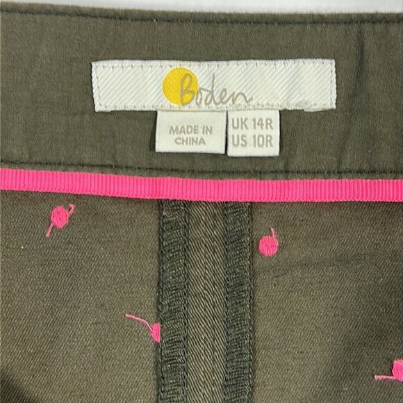 Boden Mini A-Line Skirt Embroidered Polka Dot Print Pockets Green Pink Size 10 R - Picture 9 of 15
